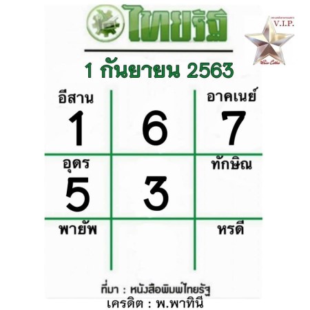 หวยไทยรัฐ-1-9-63