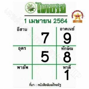 หวยไทยรัฐ-1-4-64