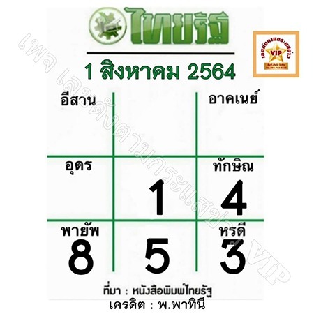 หวยไทยรัฐ-1-8-64