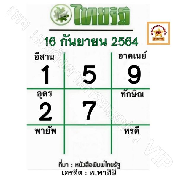 หวยไทยรัฐ-16-9-64