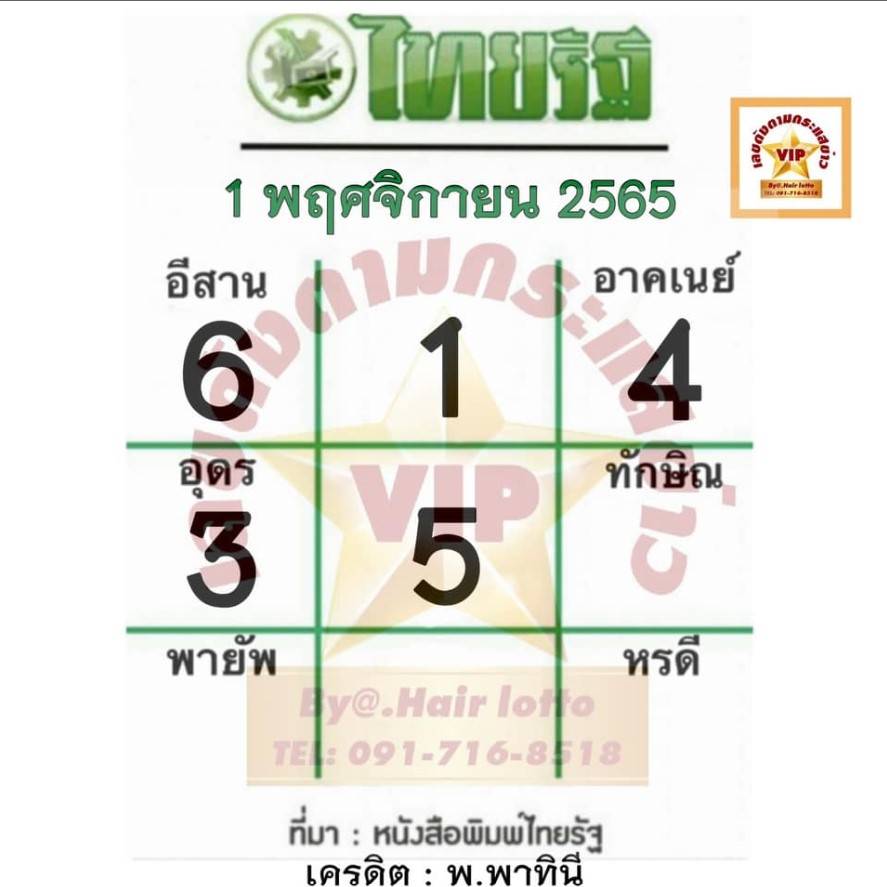 หวยไทยรัฐ-1-11-65